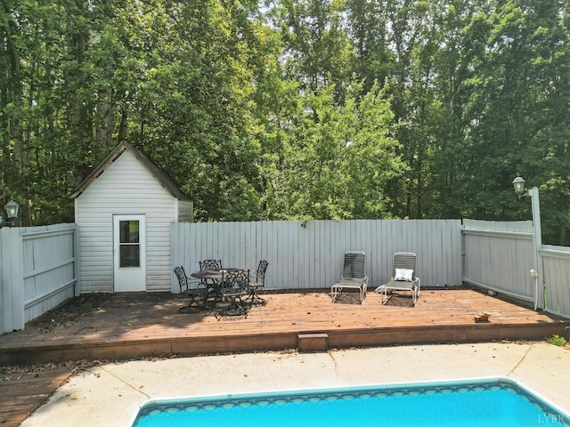 2824 Hawkins Mill Rd, Lynchburg, VA 24502 - view of pool featuring a deck, a fenced backyard, and outdoor dining space