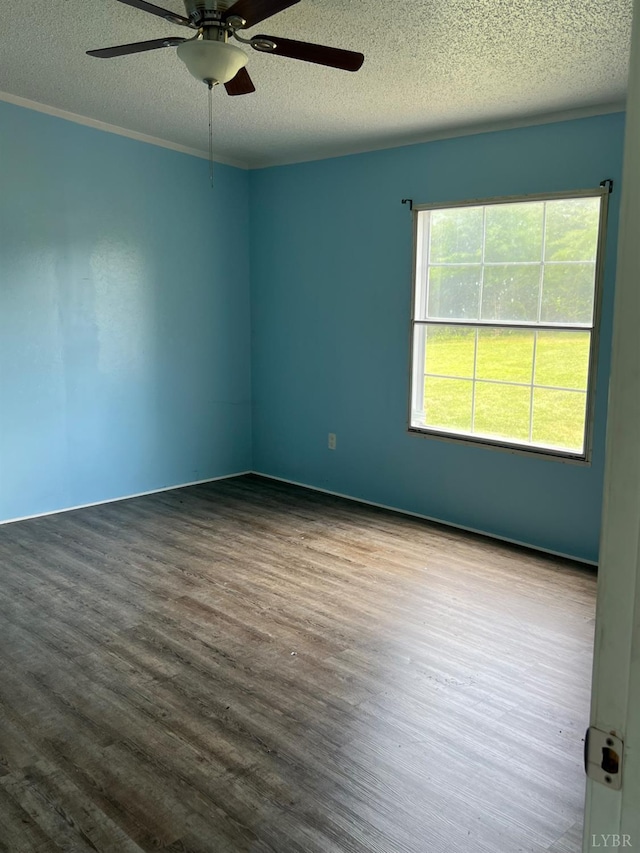12440 E Gretna Rd, Gretna, VA 24557 - unfurnished room featuring ceiling fan, wood finished floors, and a textured ceiling