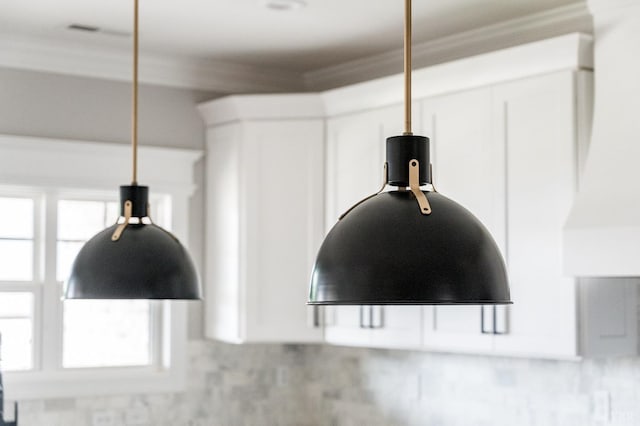 87 S Westyn Loop, Forest, VA 24551 - kitchen view of crown molding, white cabinets, and pendant lighting