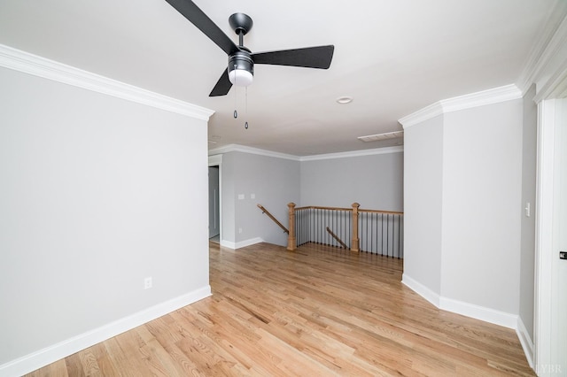 87 S Westyn Loop, Forest, VA 24551 - spare room with light wood-style flooring, ceiling fan, crown molding, and recessed lighting