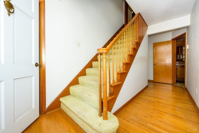 625 Sherman Dr, Lynchburg, VA 24502 - stairway featuring wood finished floors and baseboards