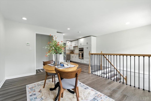 121 Brooke St, Brookneal, VA 24528 - dining room featuring dark wood-style flooring and recessed lighting