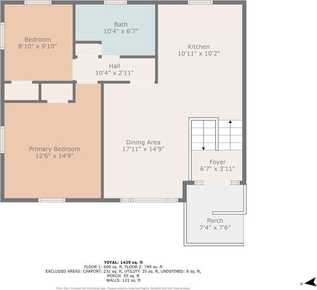 121 Brooke St, Brookneal, VA 24528 - view of home floor plan