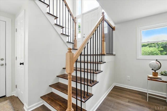 121 Brooke St, Brookneal, VA 24528 - stairs with wood finished floors and baseboards