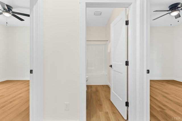 7 Hickory Cove Ln, Moneta, VA 24121 - hall with light wood-type flooring and baseboards