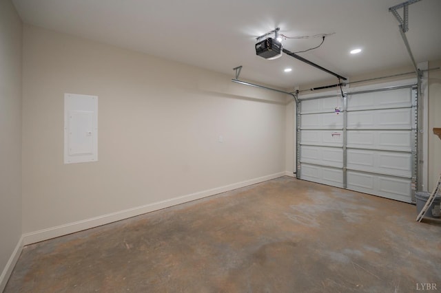 1016 Misty Mountain Rd, Lynchburg, VA 24502 - garage featuring electric panel, a garage door opener, and recessed lighting