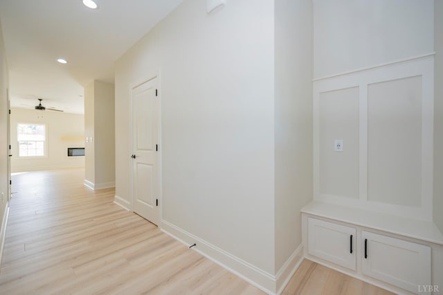 1016 Misty Mountain Rd, Lynchburg, VA 24502 - mudroom featuring light wood-style floors, recessed lighting, and ceiling fan