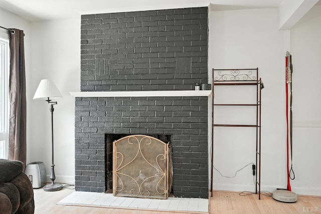7131 Meadowbrook Rd, Lynchburg, VA 24502 - detailed view of wood finished floors and a brick fireplace