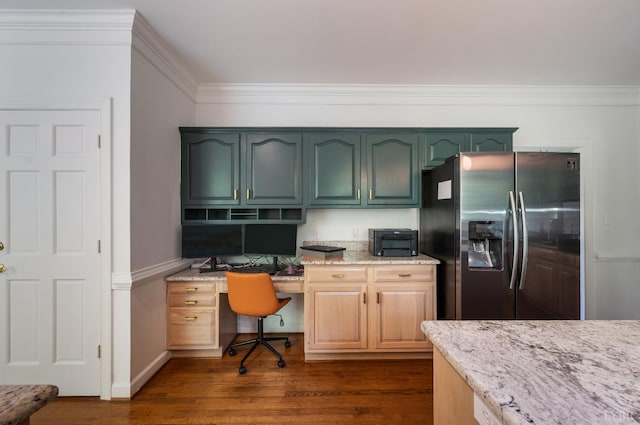 104 Overlink Ct, Lynchburg, VA 24503 - office space featuring built in study area, dark wood-style flooring, and ornamental molding