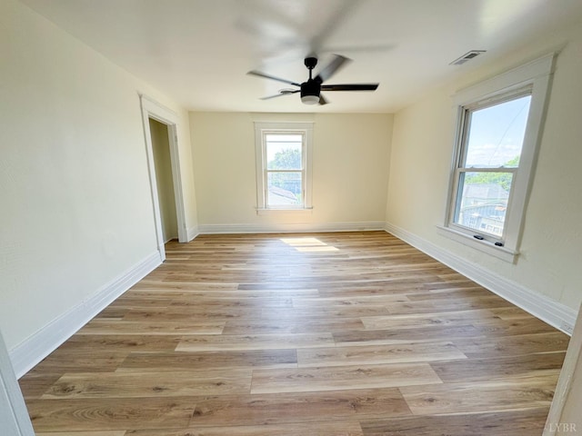 110 3rd St, Madison Heights, VA 24572 - spare room with plenty of natural light, light wood-style flooring, and a ceiling fan