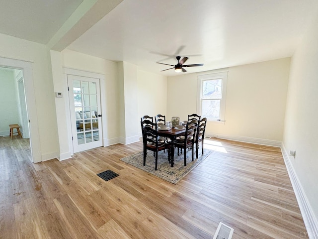 110 3rd St, Madison Heights, VA 24572 - dining area with light wood-style floors, plenty of natural light, and ceiling fan