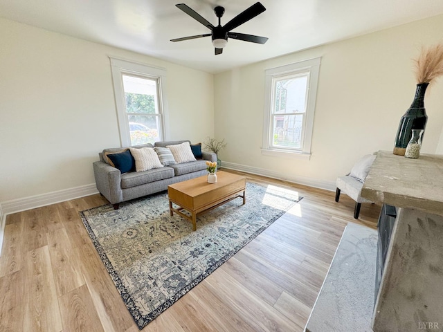 110 3rd St, Madison Heights, VA 24572 - living room featuring wood finished floors and a ceiling fan