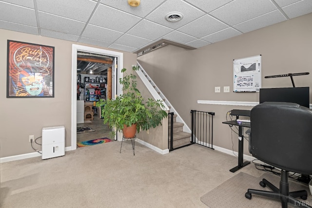 701 Goose Ridge Dr, Forest, VA 24551 - home office with carpet flooring and a paneled ceiling