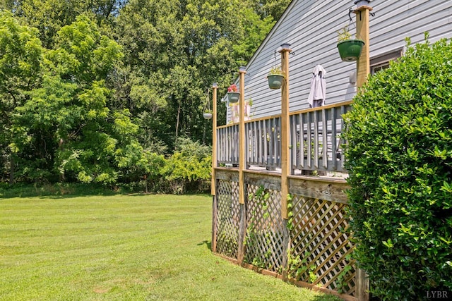 701 Goose Ridge Dr, Forest, VA 24551 - view of grassy yard with a deck