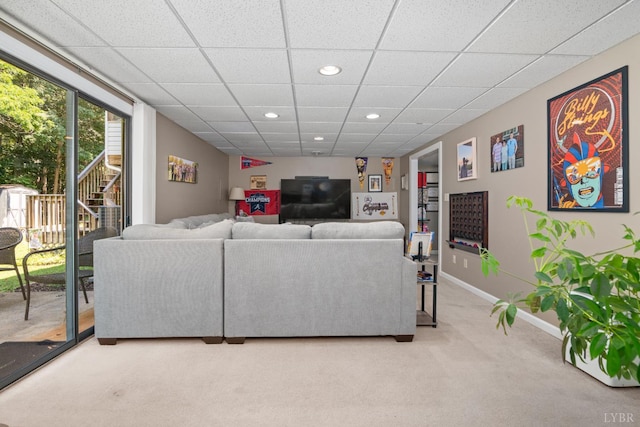 701 Goose Ridge Dr, Forest, VA 24551 - living area with carpet flooring, recessed lighting, and a drop ceiling
