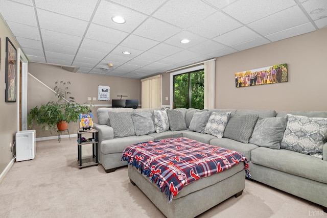 701 Goose Ridge Dr, Forest, VA 24551 - carpeted living room featuring recessed lighting and a paneled ceiling