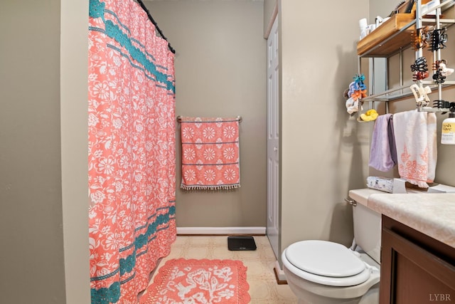 701 Goose Ridge Dr, Forest, VA 24551 - bathroom with tile patterned floors, vanity, and a shower with curtain