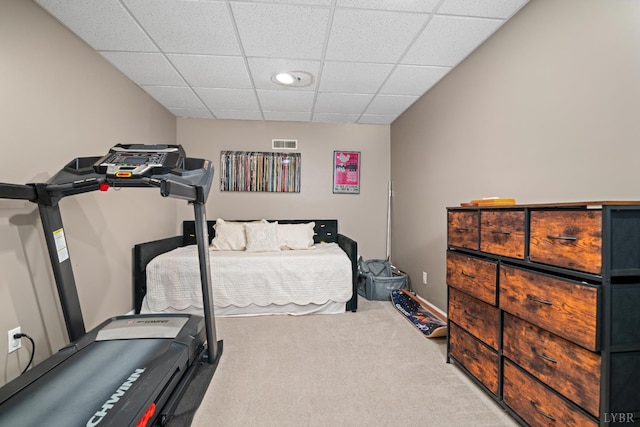 701 Goose Ridge Dr, Forest, VA 24551 - workout area with carpet, a drop ceiling, and recessed lighting
