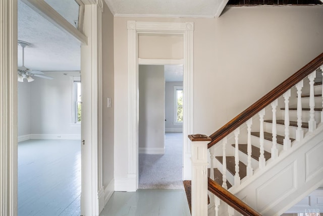 838 Rivermont Ave, Lynchburg, VA 24504 - staircase featuring baseboards and ceiling fan