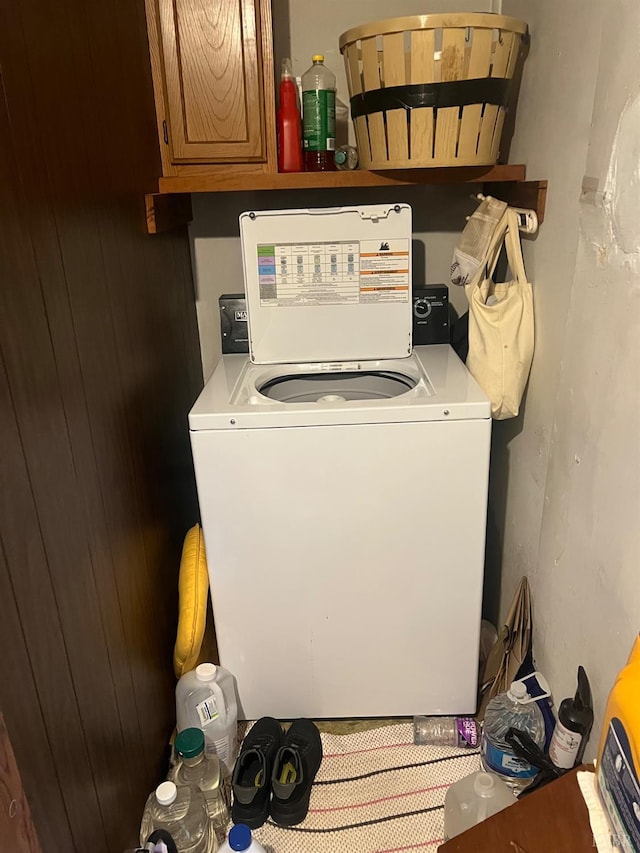 3200 Pocket Rd, Hurt, VA 24563 - laundry area featuring washer / clothes dryer and cabinet space
