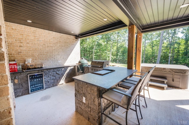 336 Somerset Dr, Appomattox, VA 24522 - view of patio featuring area for grilling and a hot tub
