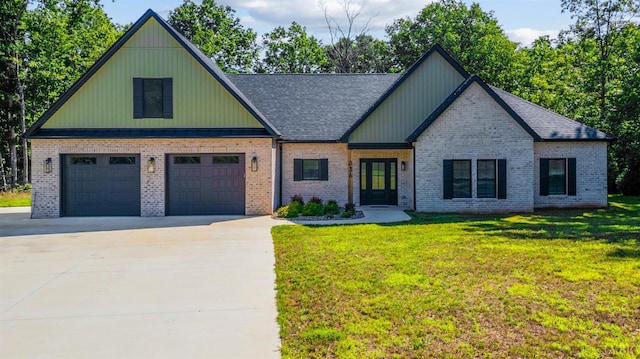336 Somerset Dr, Appomattox, VA 24522 - craftsman-style house with brick siding, concrete driveway, and a front lawn