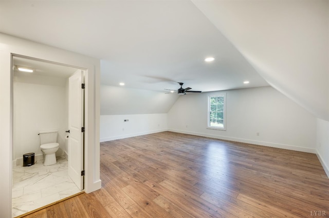 336 Somerset Dr, Appomattox, VA 24522 - bonus room with lofted ceiling, ceiling fan, recessed lighting, and wood finished floors