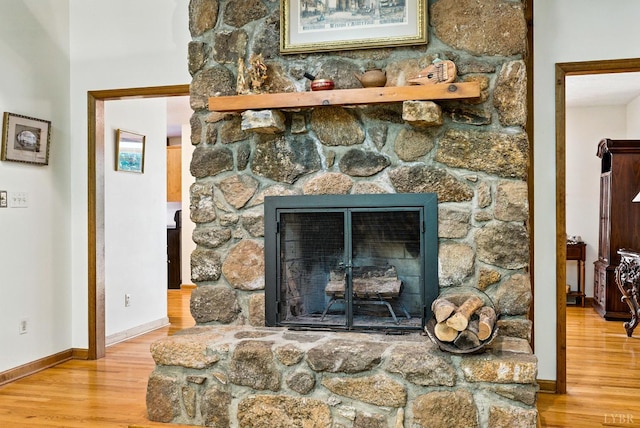 239 Briarcliff Ln, Madison Heights, VA 24572 - detailed view of wood finished floors and a fireplace