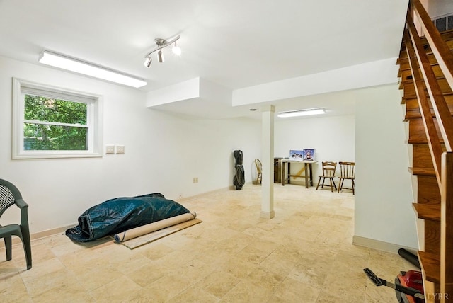 239 Briarcliff Ln, Madison Heights, VA 24572 - basement featuring stairs and baseboards
