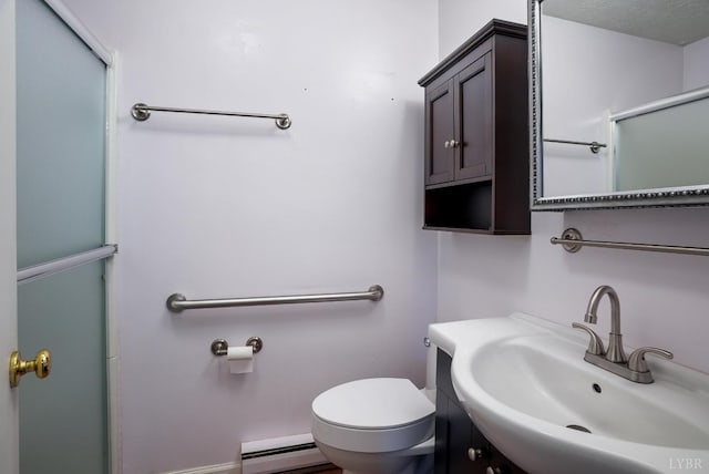 2294 High Peak Rd, Monroe, VA 24574 - full bath featuring a baseboard heating unit and an enclosed shower
