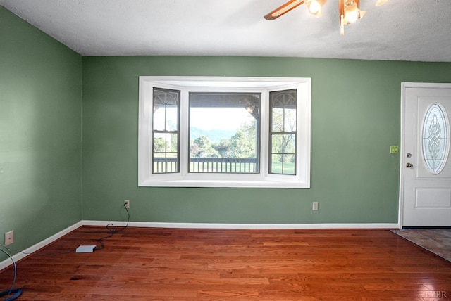 2294 High Peak Rd, Monroe, VA 24574 - entryway featuring wood finished floors, ceiling fan, and a textured ceiling