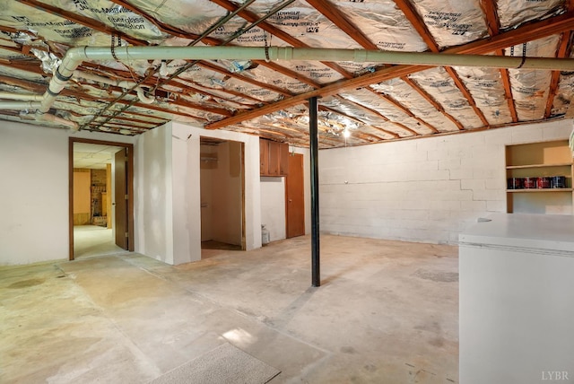 2294 High Peak Rd, Monroe, VA 24574 - unfinished basement featuring fridge
