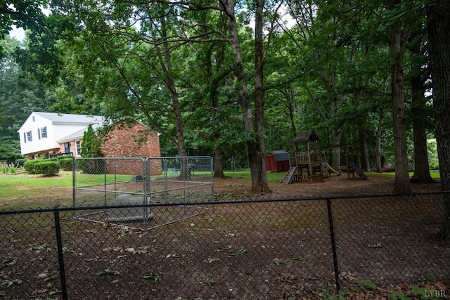 68 Cardwell Ln, Lynchburg, VA 24504 - view of yard with a playground and a storage unit