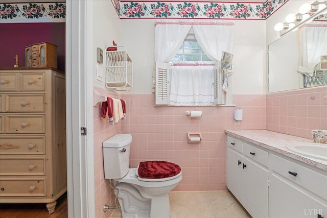 126 Arrowhead, Lynchburg, VA 24502 - bathroom with tile walls, vanity, and wainscoting
