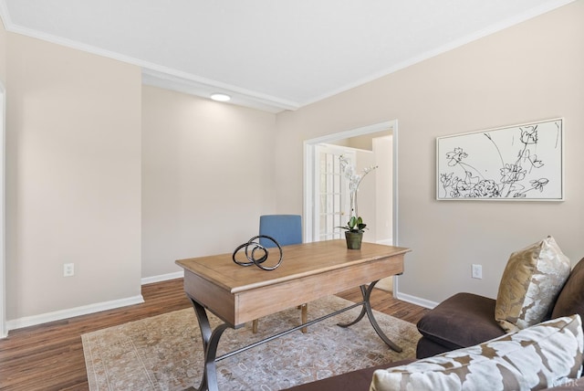 1505 Chestnut Grove Rd, Appomattox, VA 24522 - home office with wood finished floors, ornamental molding, and recessed lighting