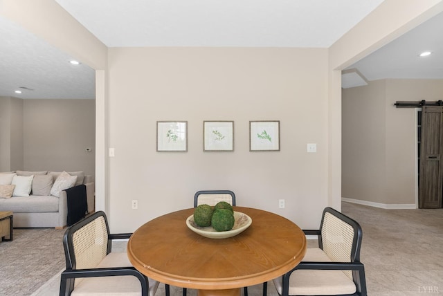 1505 Chestnut Grove Rd, Appomattox, VA 24522 - dining room featuring a barn door and recessed lighting