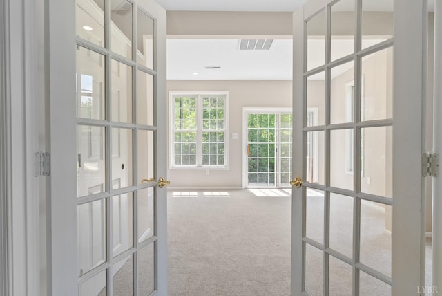 1505 Chestnut Grove Rd, Appomattox, VA 24522 - corridor with carpet flooring, french doors, and recessed lighting