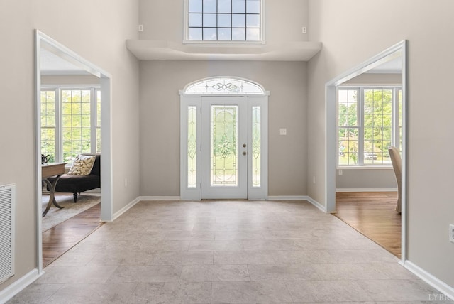 1505 Chestnut Grove Rd, Appomattox, VA 24522 - entrance foyer featuring a towering ceiling and stone finish flooring