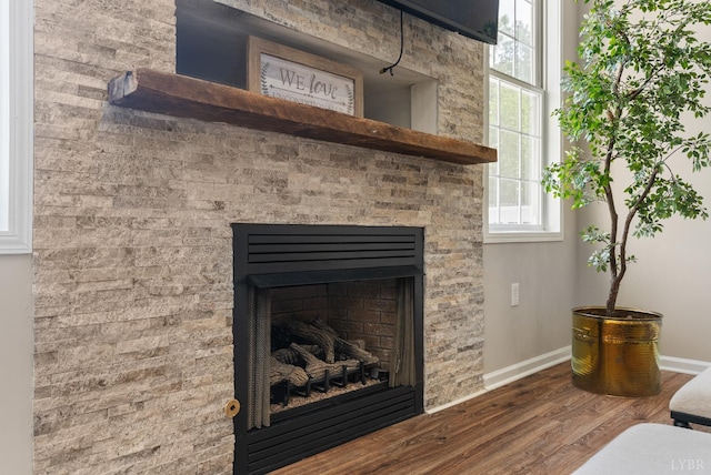 1505 Chestnut Grove Rd, Appomattox, VA 24522 - detailed view of a fireplace and wood finished floors