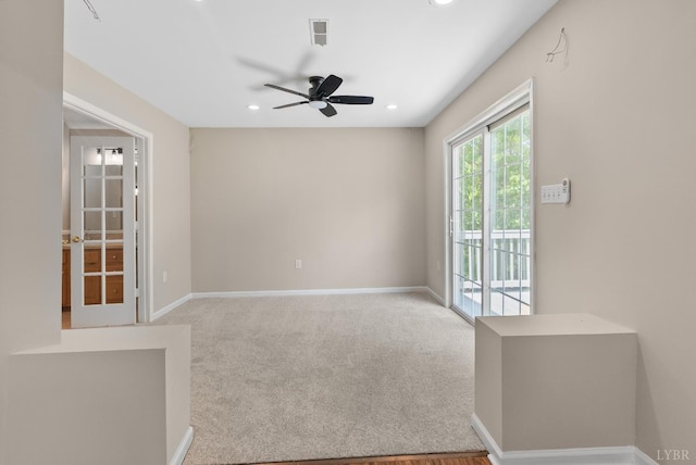 1505 Chestnut Grove Rd, Appomattox, VA 24522 - carpeted spare room featuring ceiling fan and recessed lighting