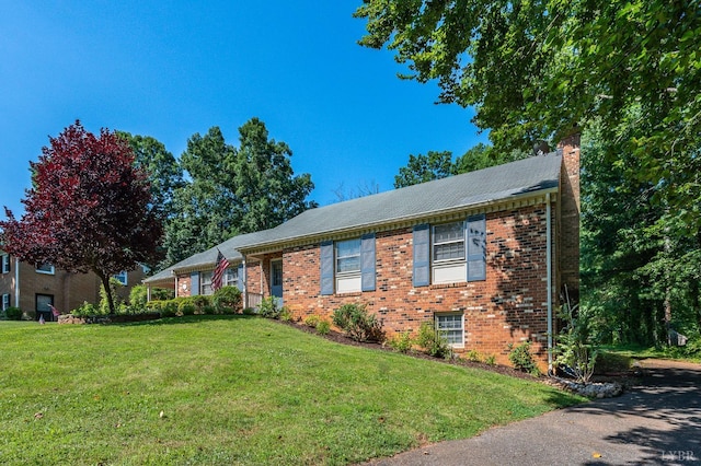 201 Windsor Rd, Lynchburg, VA 24502 - view of front of property with a chimney, a front lawn, and brick siding