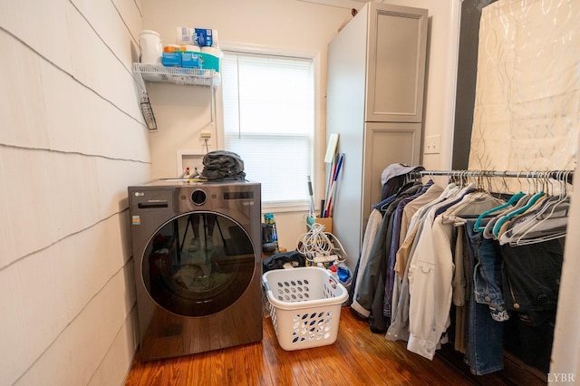 3040 Forest Hills Cir, Lynchburg, VA 24501 - washroom featuring washer / dryer and wood finished floors