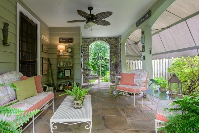 1517 Linden Ave, Lynchburg, VA 24503 - view of patio with a ceiling fan and an outdoor hangout area