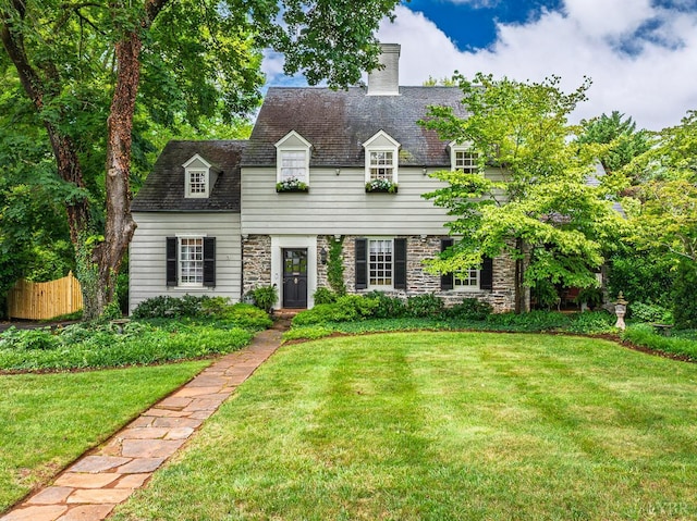 1517 Linden Ave, Lynchburg, VA 24503 - new england style home with a chimney and stone siding