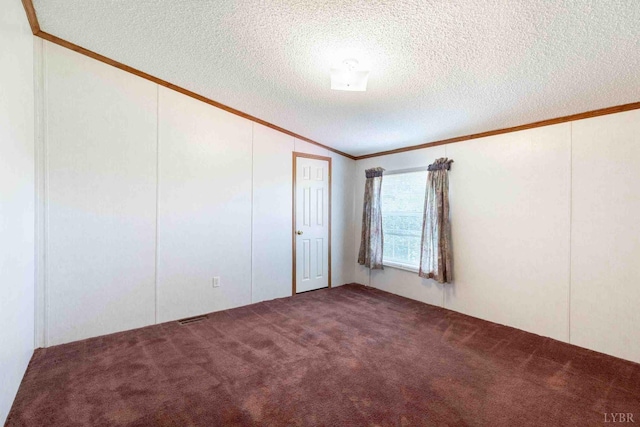 7026 Midway Rd, Phenix, VA 23959 - empty room featuring ornamental molding, carpet flooring, and a textured ceiling