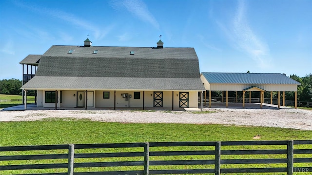 1433 Piney Mountain Rd, Appomattox, VA 24522 - rear view of house featuring roof with shingles, an exterior structure, and a gambrel roof