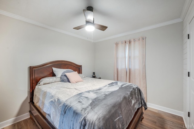 387 Stage Rd, Amherst, VA 24521 - bedroom featuring wood finished floors, crown molding, and ceiling fan