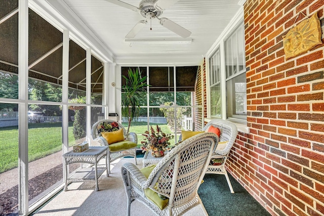 519 Belvedere St, Lynchburg, VA 24503 - sunroom / solarium featuring a ceiling fan