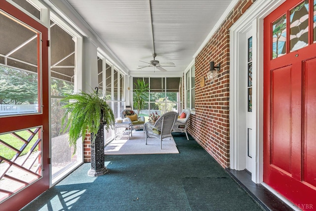 519 Belvedere St, Lynchburg, VA 24503 - sunroom / solarium featuring a ceiling fan
