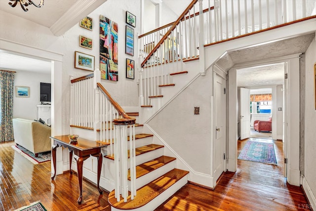 519 Belvedere St, Lynchburg, VA 24503 - stairway with hardwood / wood-style floors